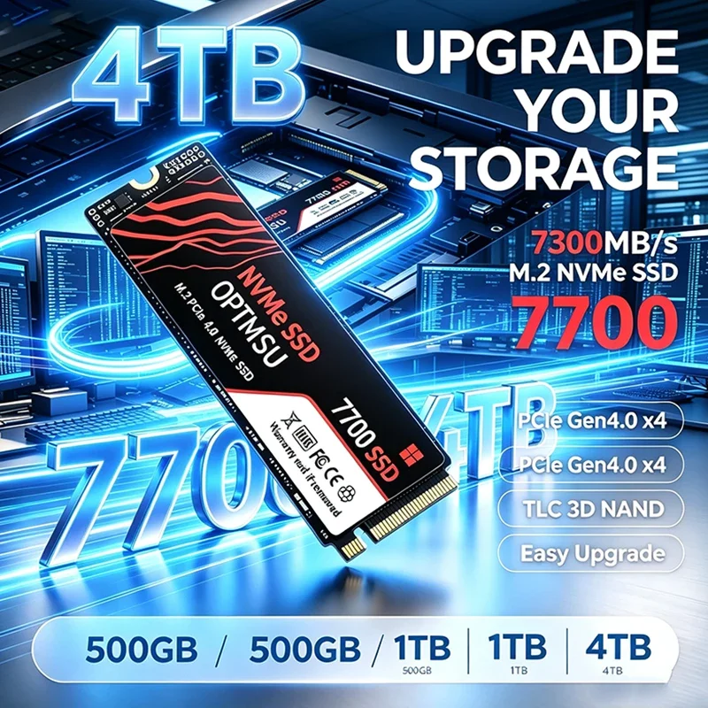 2026 New Original NVMe SSD 7700 M.2 2280 PCIe 4.0 NVMe Internal SSD 500GB 1TB 2TB 4TB Game Storage For Desktop Gaming Laptop