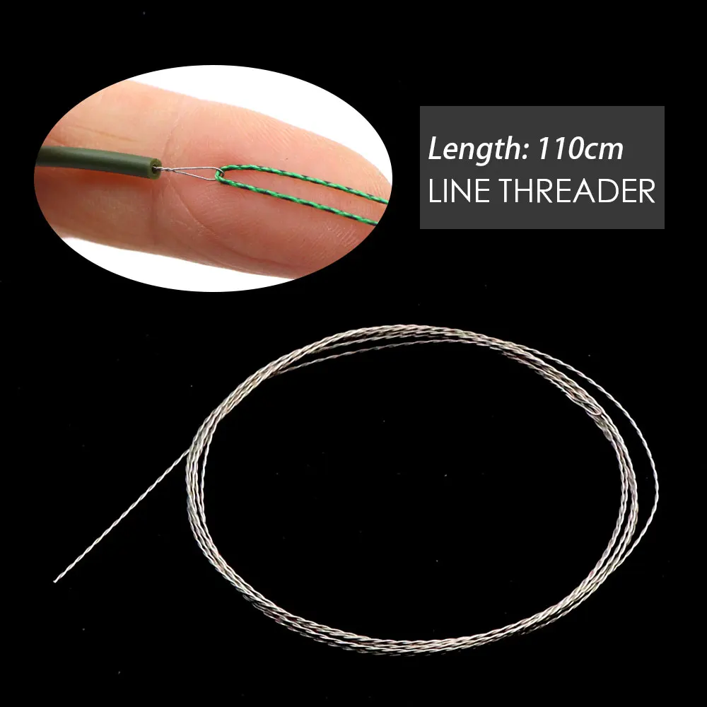 110 cm Angelschnur Einfädler Haar Rig, Der Silikon Schlauch Angeln Werkzeug Für Schläuche Einfädeln Linien Zubehör Tackle – Detail 1