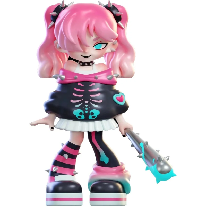 

Moyan Culture Genuine Sick Girl Garage Kit Cartoon Desktop Decoration Fashion Doll Gothic Style Blood Red Christmas Gift