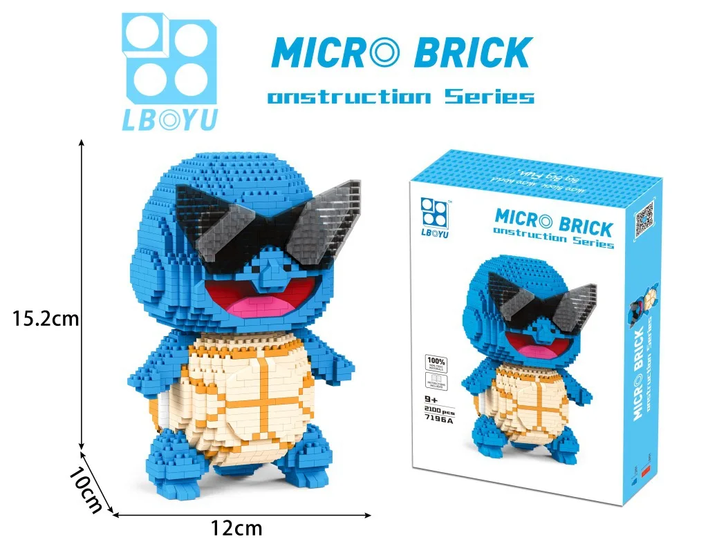 2100pcs+ Pokemon Building Block Cartoon  PsyDuck Squirtle Togepi Banana Micro Diamond Bricks Figures Model Toys For Children