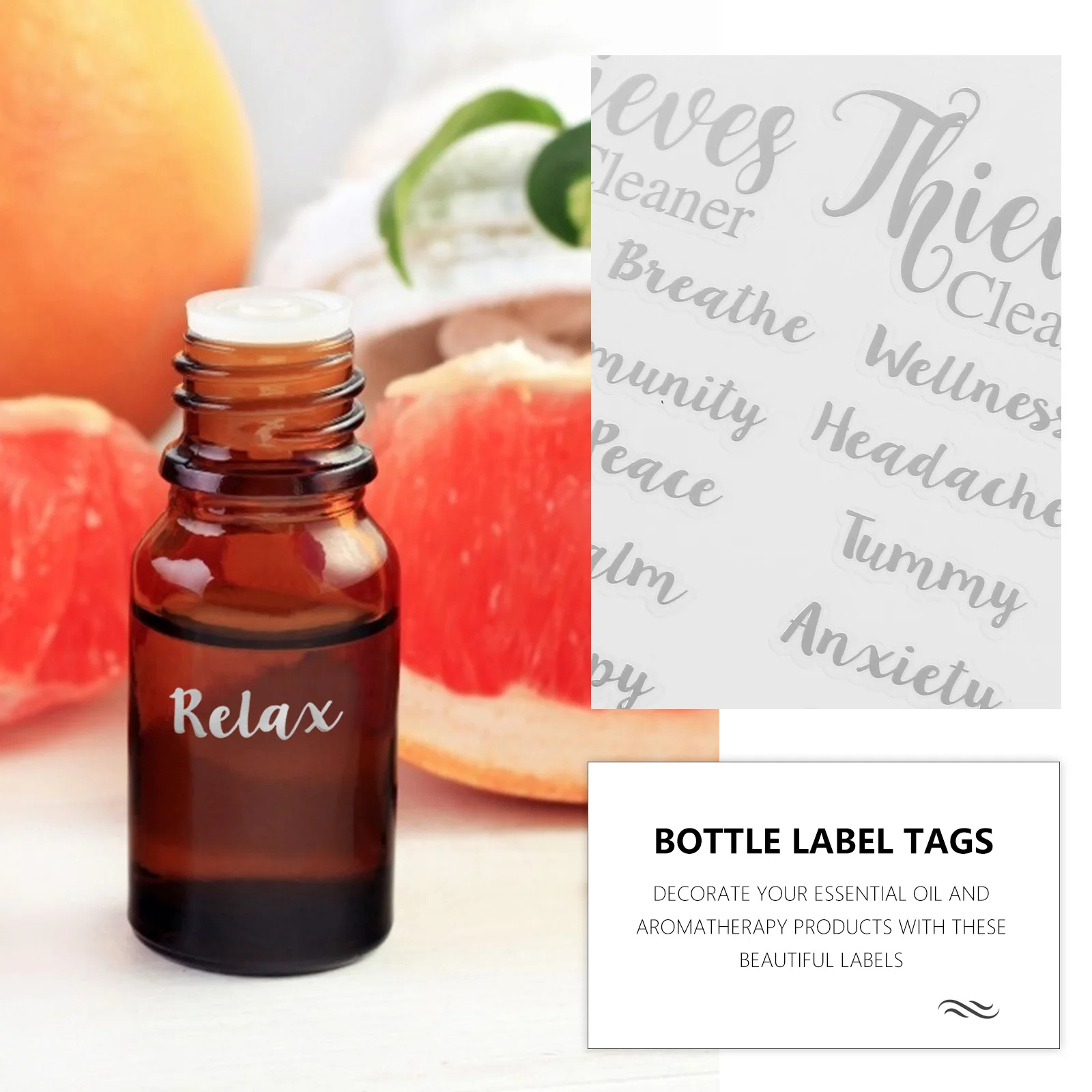 

6 листов наклейки на бутылку с эфирным маслом, водонепроницаемые этикетки, самоклеящиеся для хранения и организации бутылок своими руками