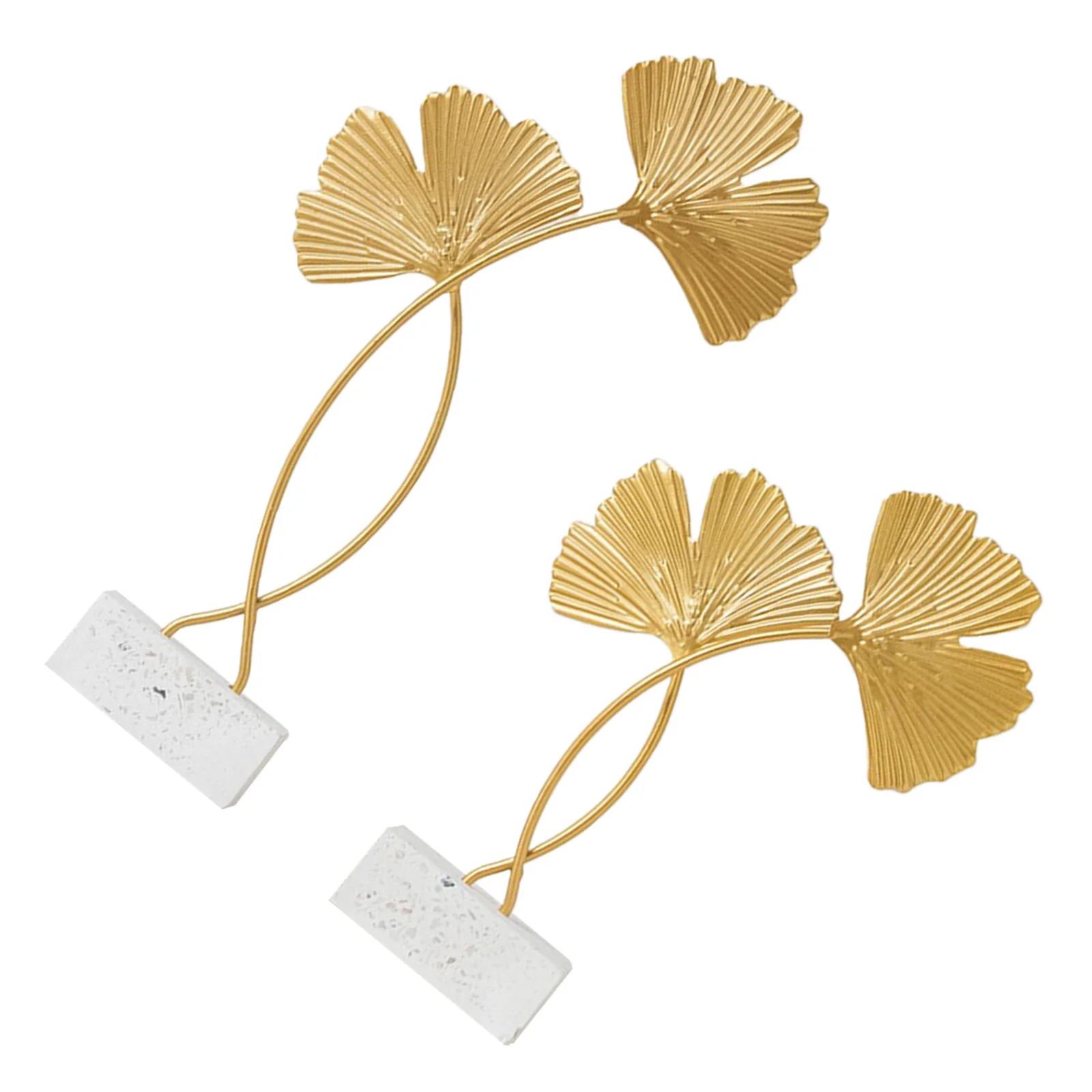 2 قطعة نبات الجنكة الشمال الديكور قسط الحديد الذهبي سطح المكتب زخرفة المنزل مكتب ديكور فني أنيقة الإبداعية يترك الزينة #1