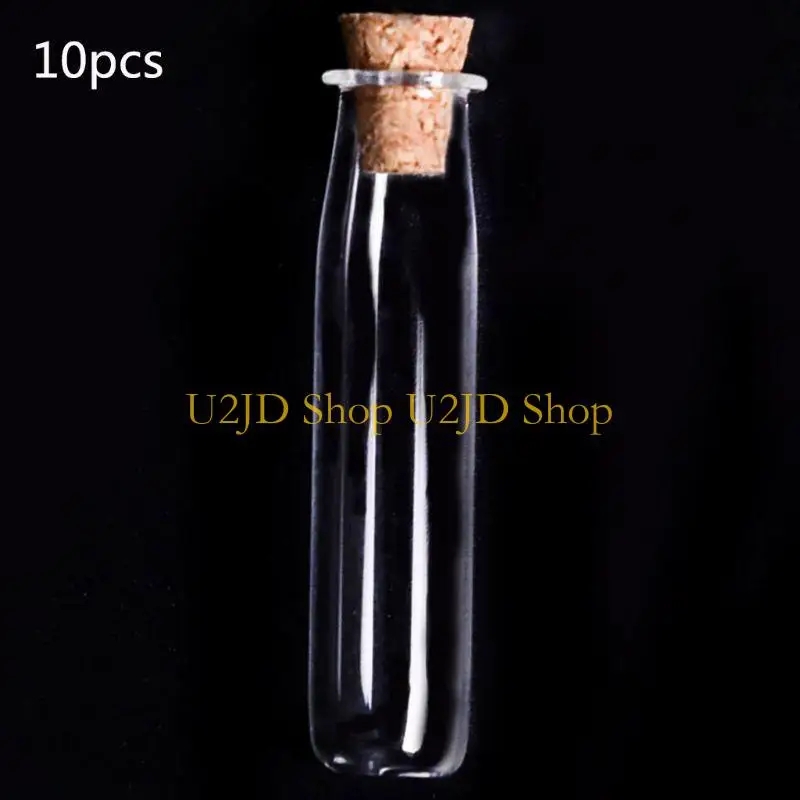 U2JD 10pcs Glass Bottles with Cork Stoppers Vintage DIY Decoration Mini Message Jars
