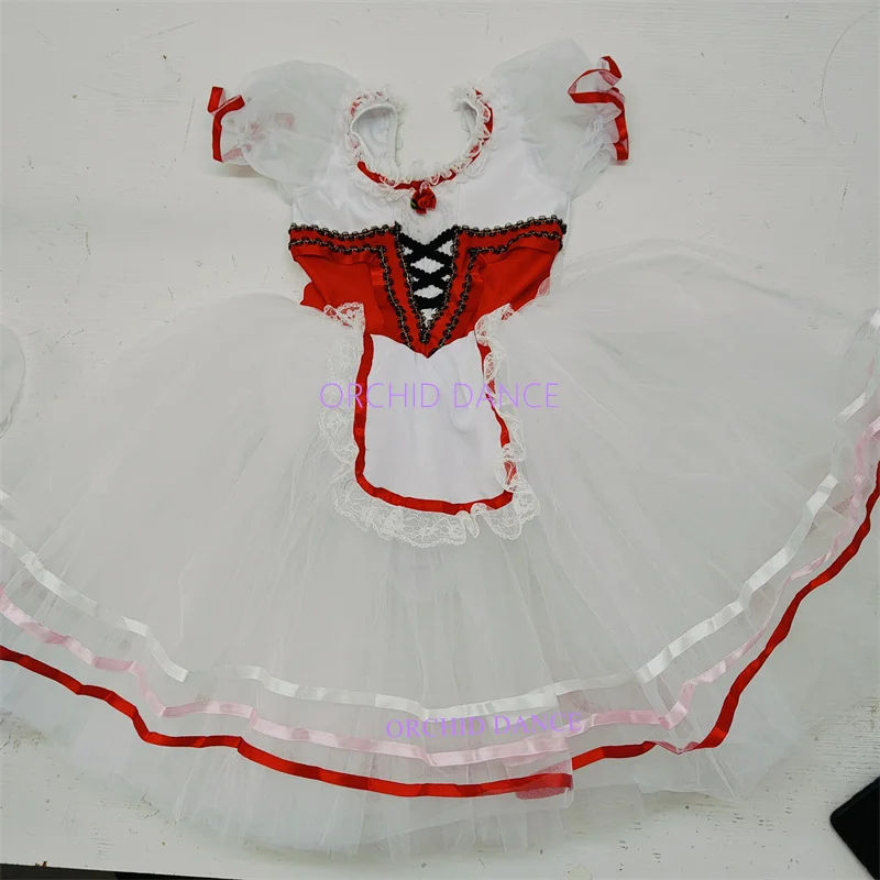 Professional Prom Variation Performance Wear Private Custom Girls Graduation Ball White Long Ballet Dress