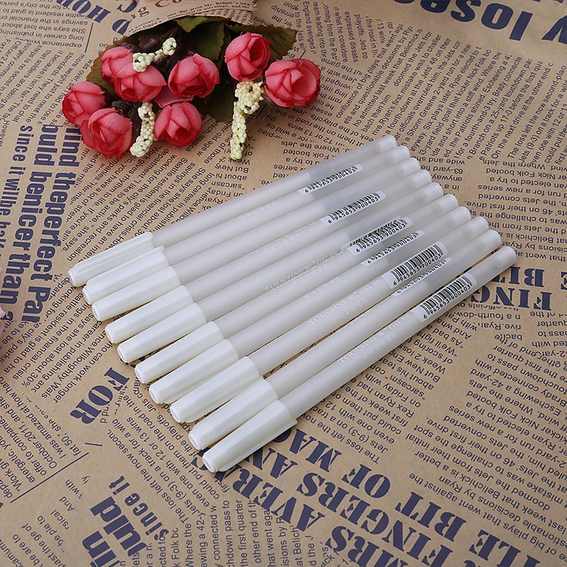 Branco gancho forro canetas papel preto highlighter reviser 0.8mm nova caneta adequado para cartões assinatura instrumentos de escrita