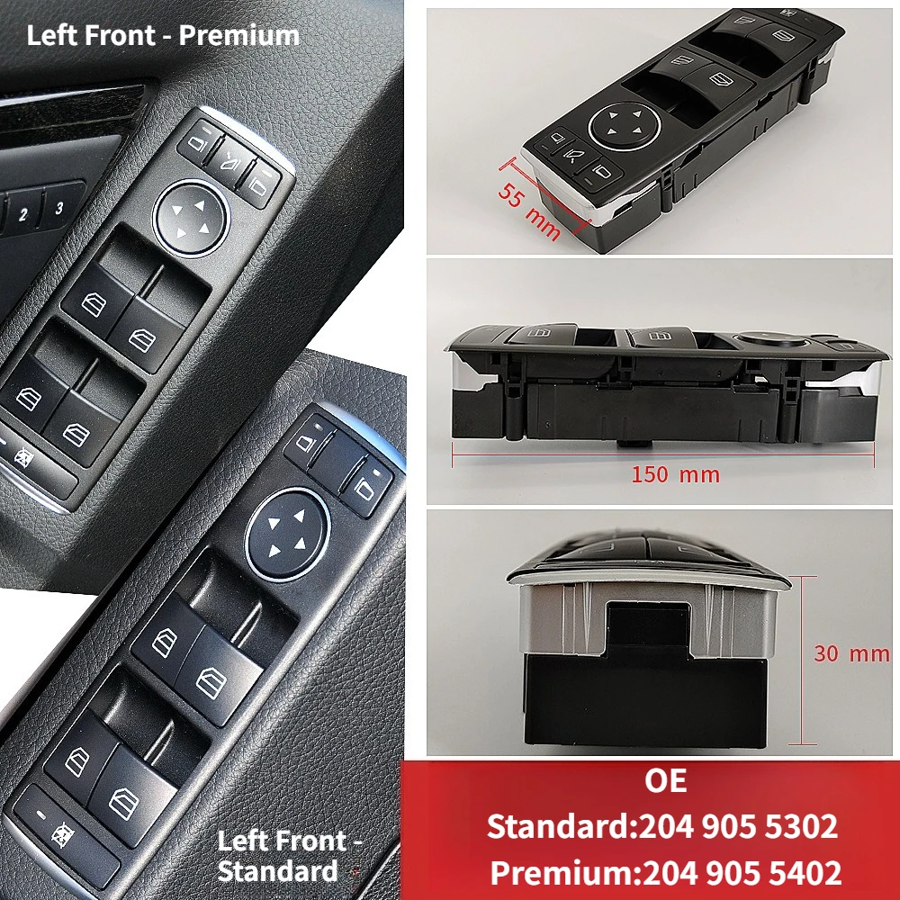 2049055402 2049055302 2049058202 Power Window Switch Compatible with Mercedes-Benz C-Class W204 & GLK-Class