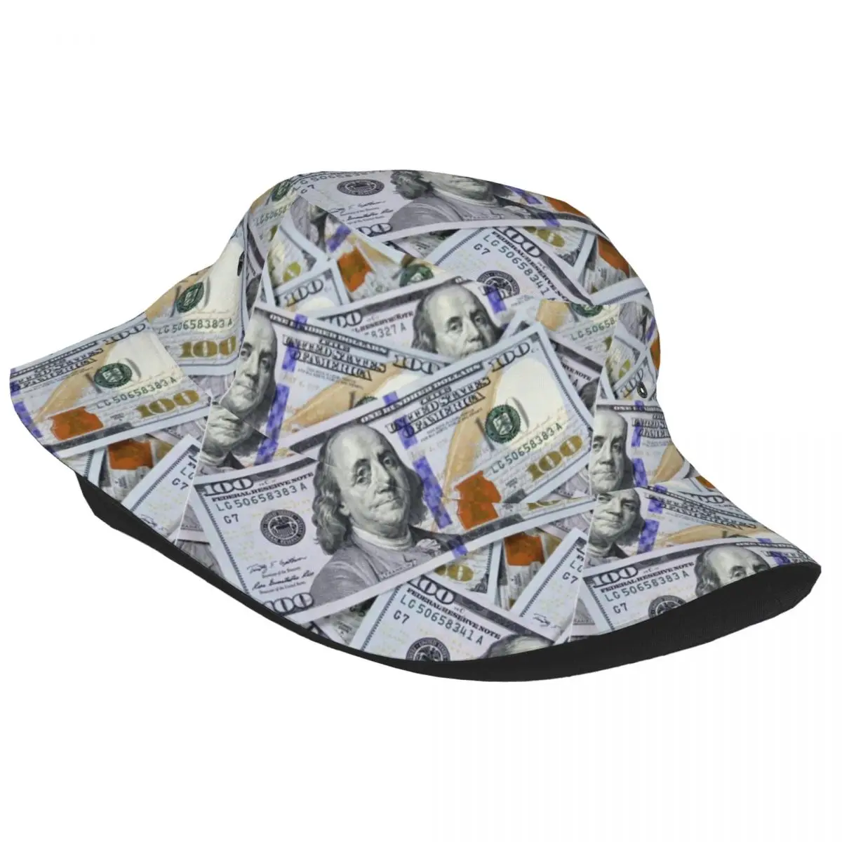 Money Bucket Hat Summer Hundred Dollar Bill Funny Fisherman Hats For Women Foldable Fishing Caps Outdoor Design Visor Hats