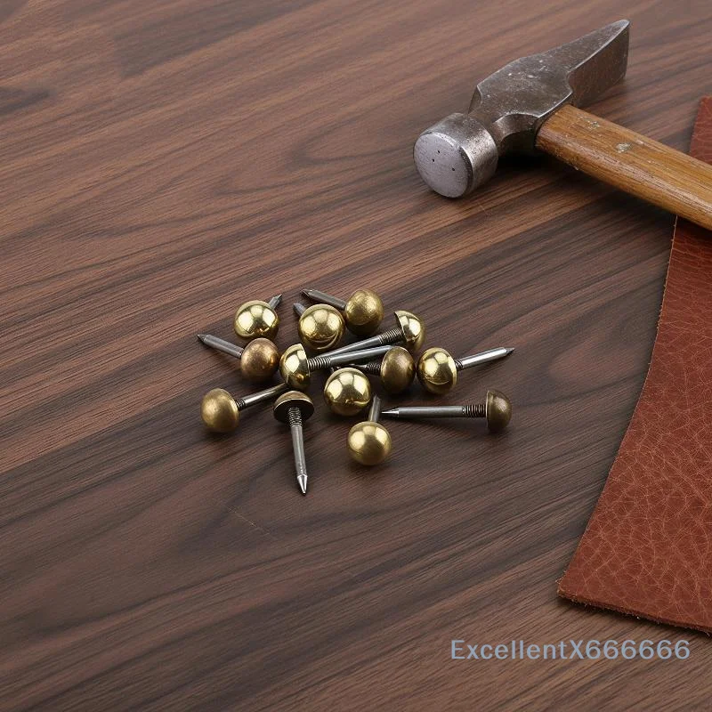 Upholstery Nails 10PCS Solid Brass Retro Decorative Studs Thumb Tacks Ideal Gift for DIY Lovers Furniture Repair Home Renovation