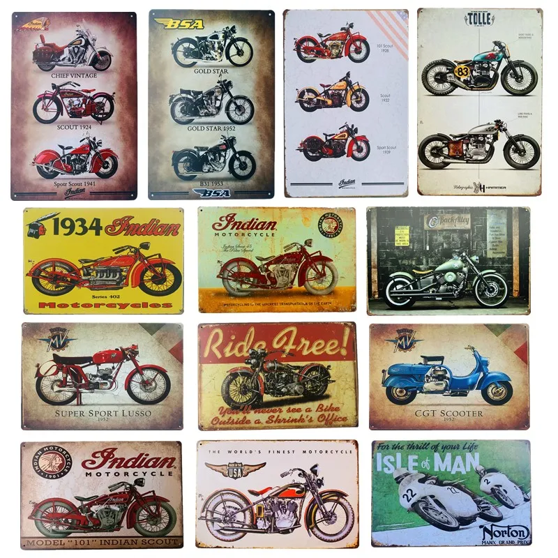 Norton BSA Metal Tin Signs Motor Gas oil Garage Vintage Poster Plaque Bar Pub Wall Decor