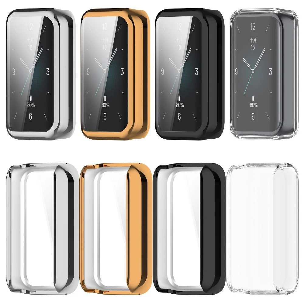 PC tpu Case+Tempered Glass For Huawei Honor band 9 Full Cover Screen Protector Smartwatch Bumper Cleaning cotton image 3
