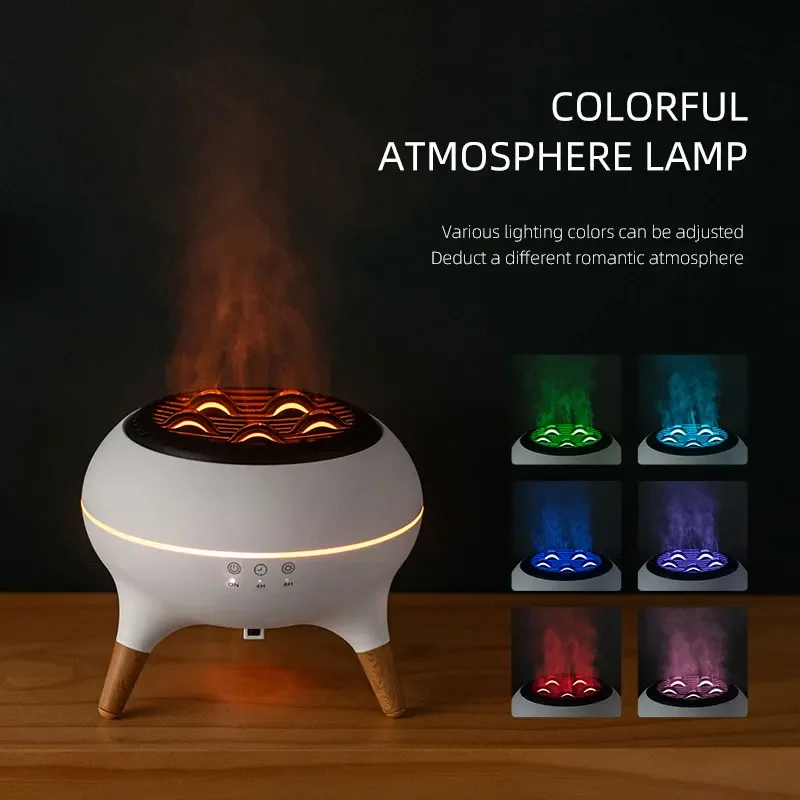 

Colorful Flame Air Humidifier Essential Oil Diffuser Timed Remote Control Aromatherapy Diffuser Control 250ML Large Capacity