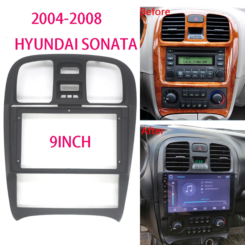 

9 Inch Car Radio Fascia For HYUNDAI SONATA 2004-2008 Video Panel Player Audio Dash Frame Dashboard Mount Kit