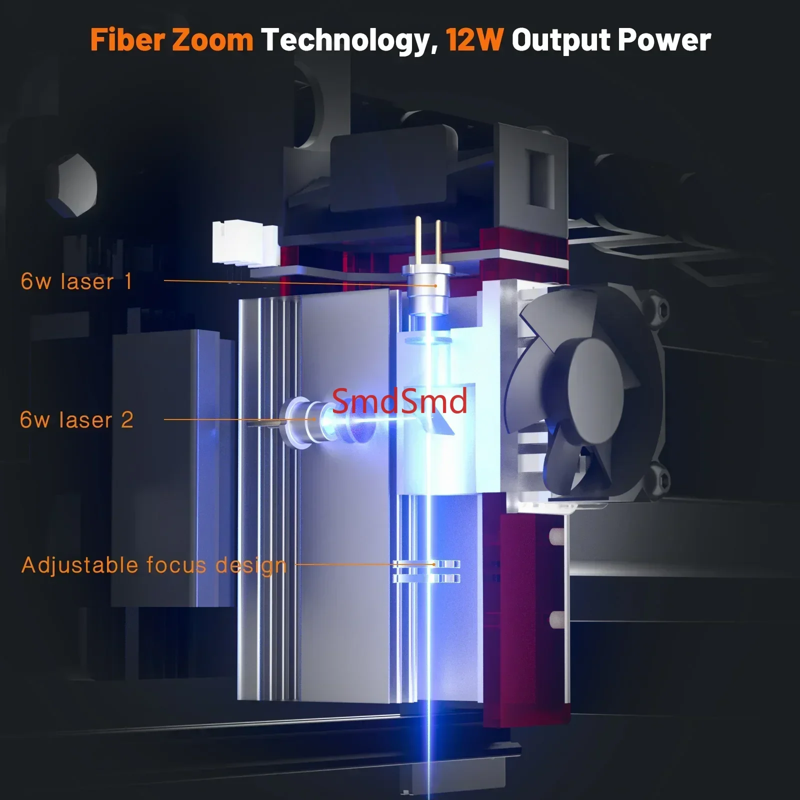 A40640 Diode Laser Module with Air Assist 450nm PWM Laser Head for Engraver Cutting Wood Tools-Dual-FAC Zoom Tech