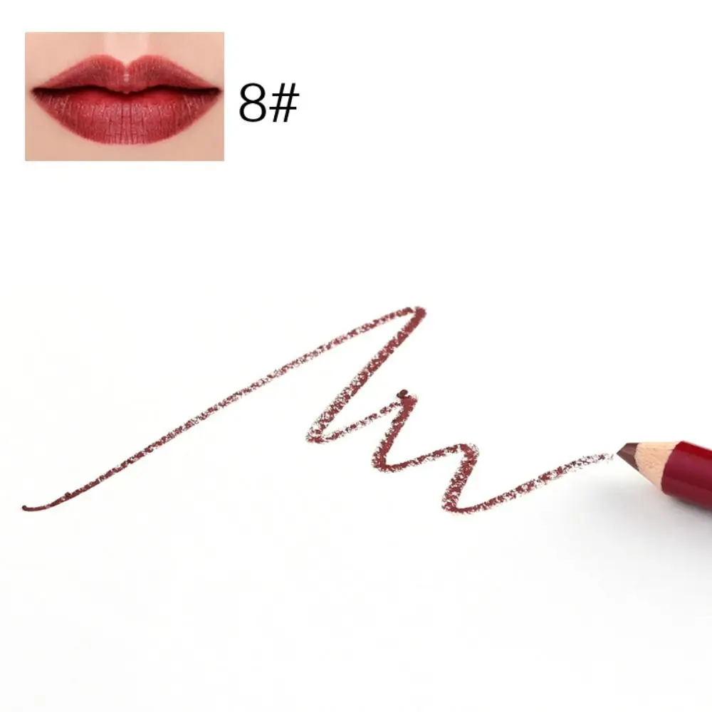 New Waterproof Matte Lipstick Natural Outline Lip Contour Line Matte Lipliner Pencil Long Lasting Velvet Lip Liner Pencil Girl