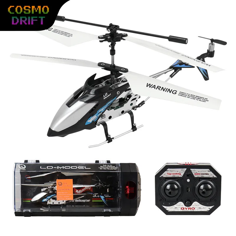

3.5CH Alloy RC Helicopter with LED Lights Rechargeable Durable Remote Control Aircraft Electric Flying Model Toy for Kids Boys