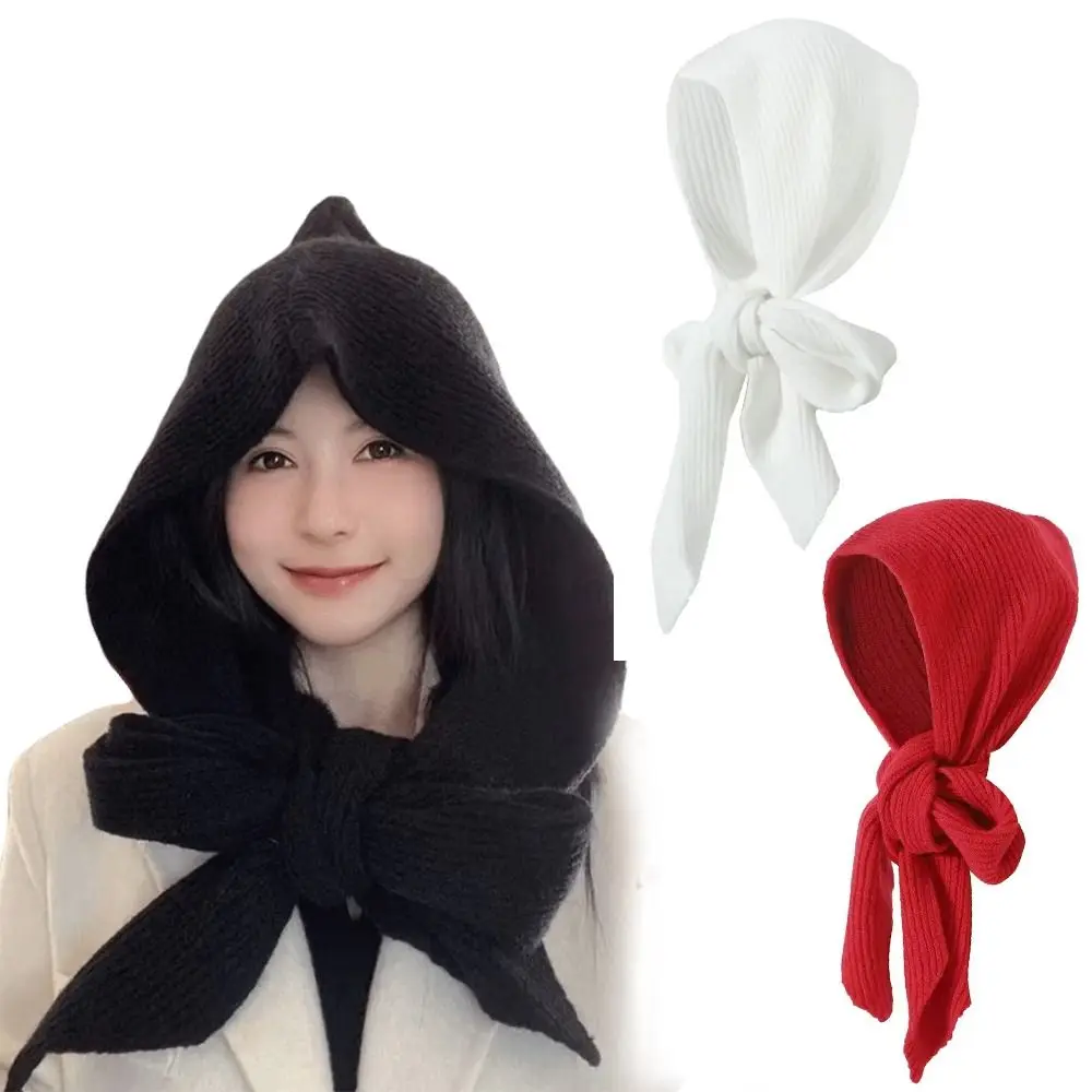 

Утолщенная теплая интегрированная шапка, шарф, мягкая вязаная шапка 2-в-1, вязаный чепчик, шапка для защиты ушей, шапка, зимние аксессуары