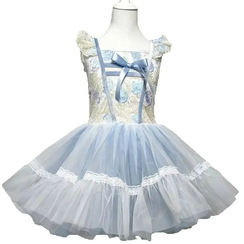 

Kids Ballet Dress Girls Lace Sequin Swan Lake Performance Clothes Modern Dance Dress Gymnastic Ballet Performance Tutu Skirts