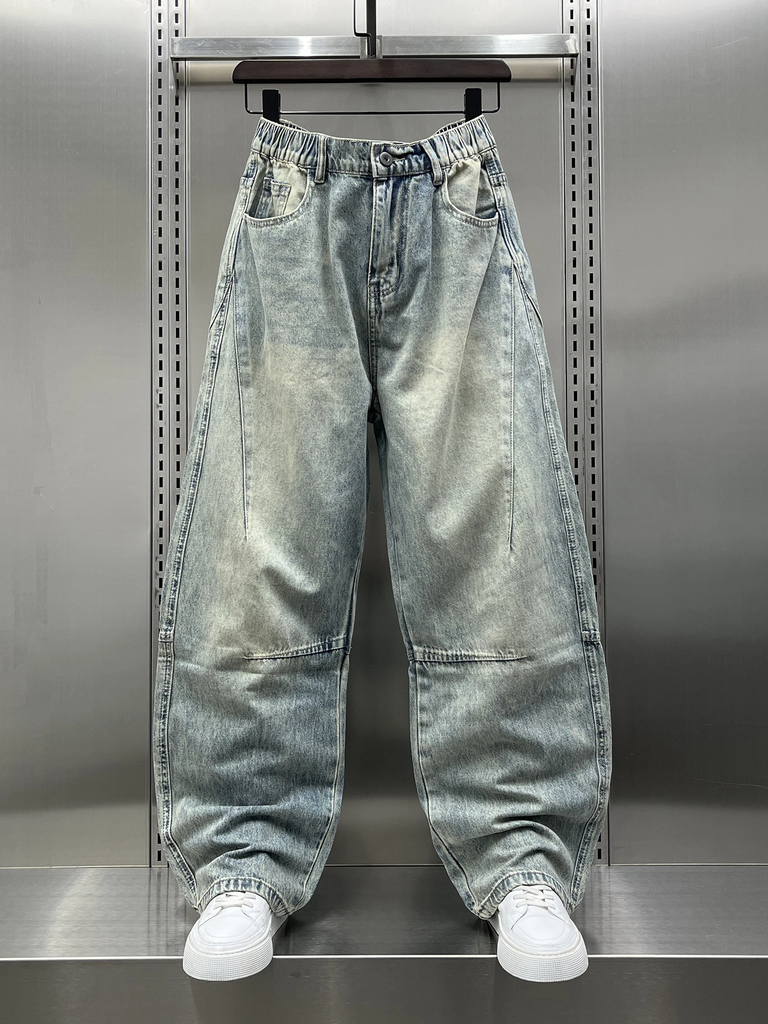 

Waed Vintage American Sle Men's Jeans Casual Loose Fit Spring New Arrival Durable Straight Leg Zipper Closure Casual Pants