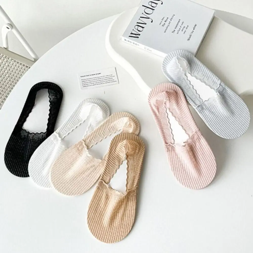 

Thin Women Socks Simple Silicone Breathable Crew Socks Hollow Non Slip Ankle Socks