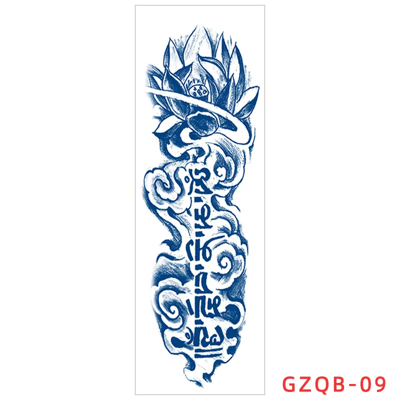 Herbal Tattoo Sticker Large Arm Picture Full Arm Juice Waterproof Flower Arm Flower Leg Temporary Tattoos Sticker Size:155*465mm