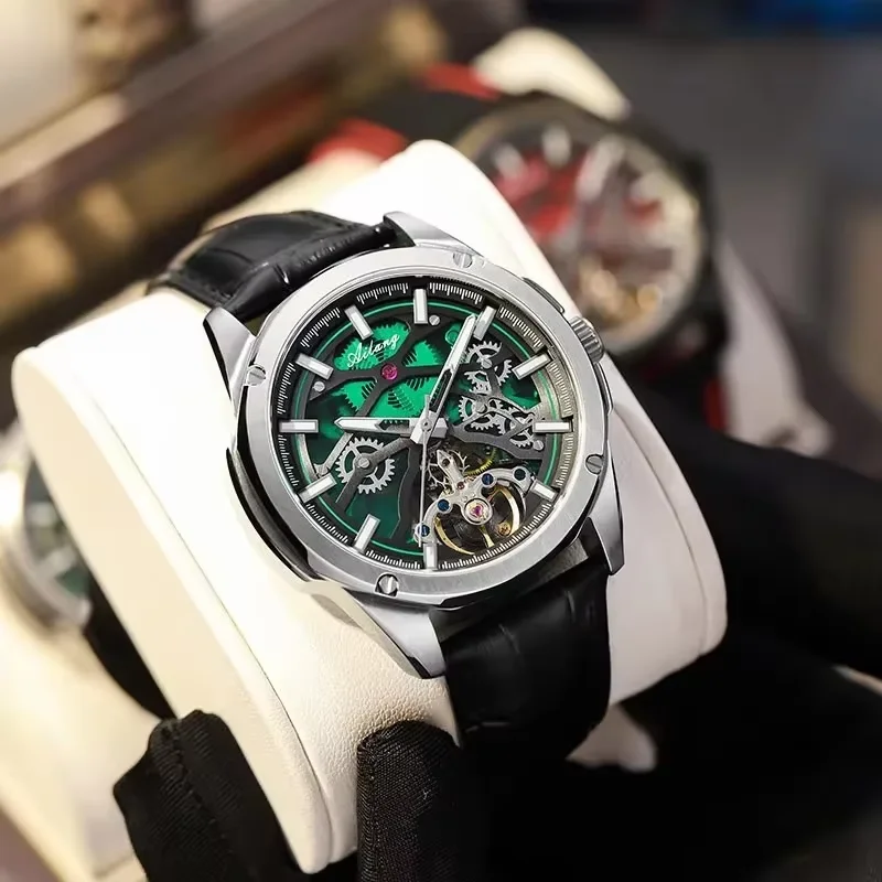 

AILANG Hollow-out Men's Fully Automatic Watch Tourbillon Belt Mechanical Watch