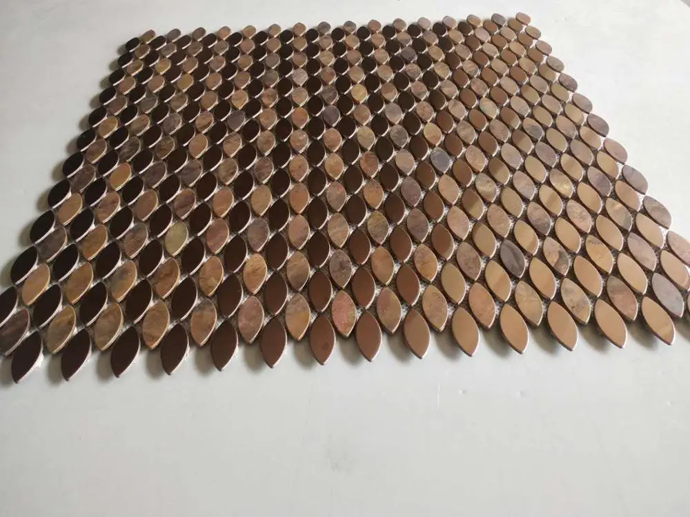 Oval metall fliesen cent oval kupfer backsplash