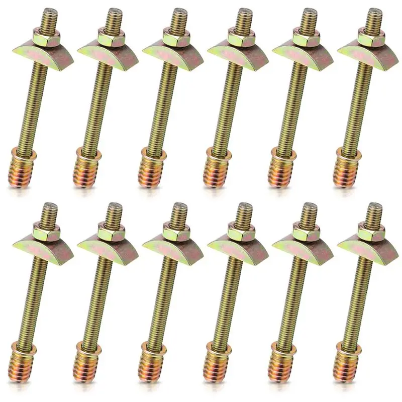 Happy New- 12PCS Bed Frame Hardware Connector Kit M8x100 Mm Panel Furniture Wardrobe Four-IN-One Connectors Fittings,Bed Assembl