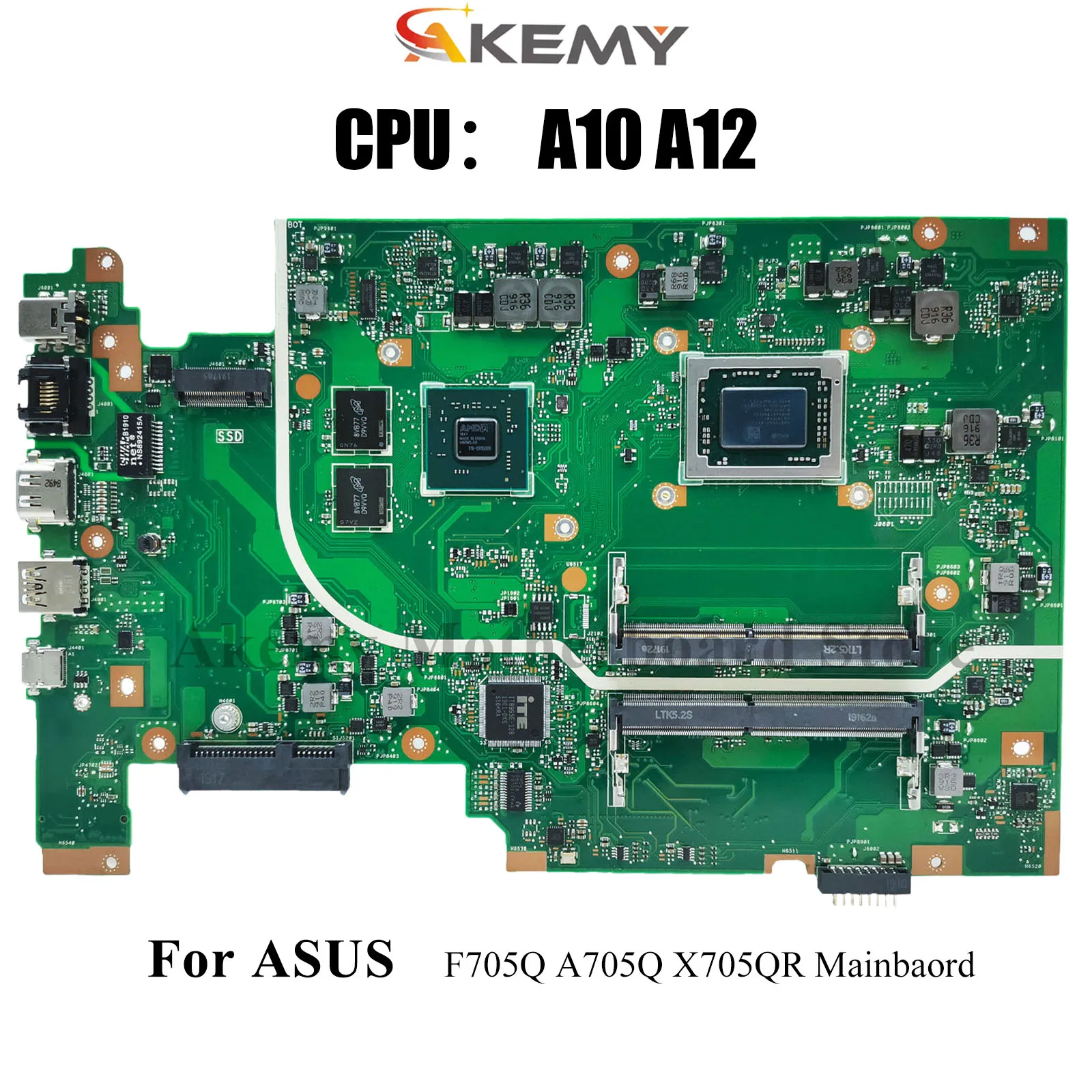 

X705QA Материнская плата для ноутбука ASUS VivoBook X705QR F705Q X705Q A705Q Материнская плата для ноутбука с процессором A10 A12 100% тестирование ОК быстрая доставка
