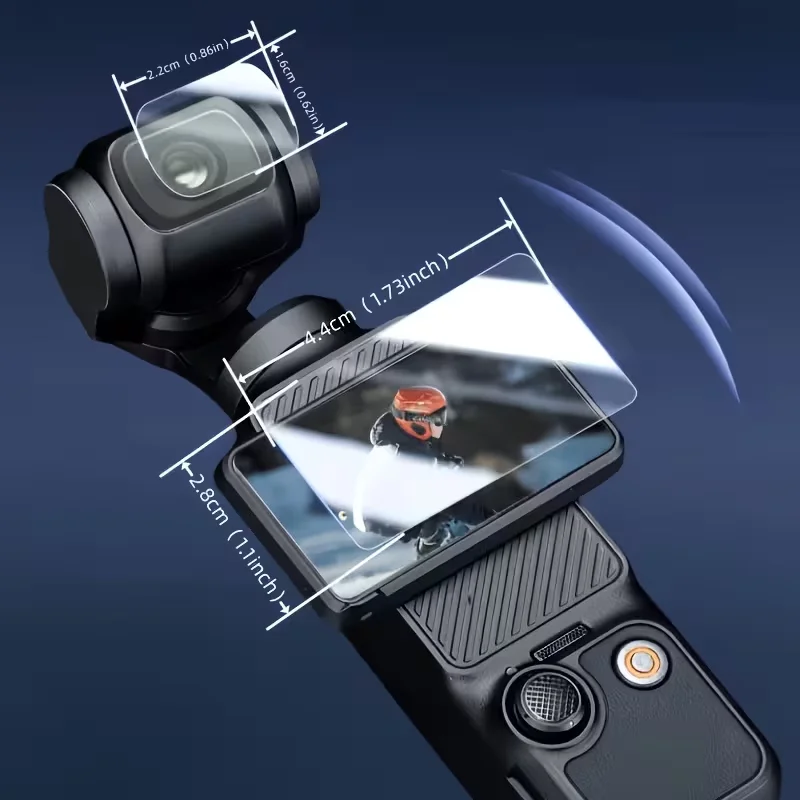 2Pcs Lens Protective Films + 2Pcs LCD Screen Protective Films, Tempered Glass Accessories for Pocket 1/2/3/4, 9H Hardness, Touch Sensitive, Full Screen Protection