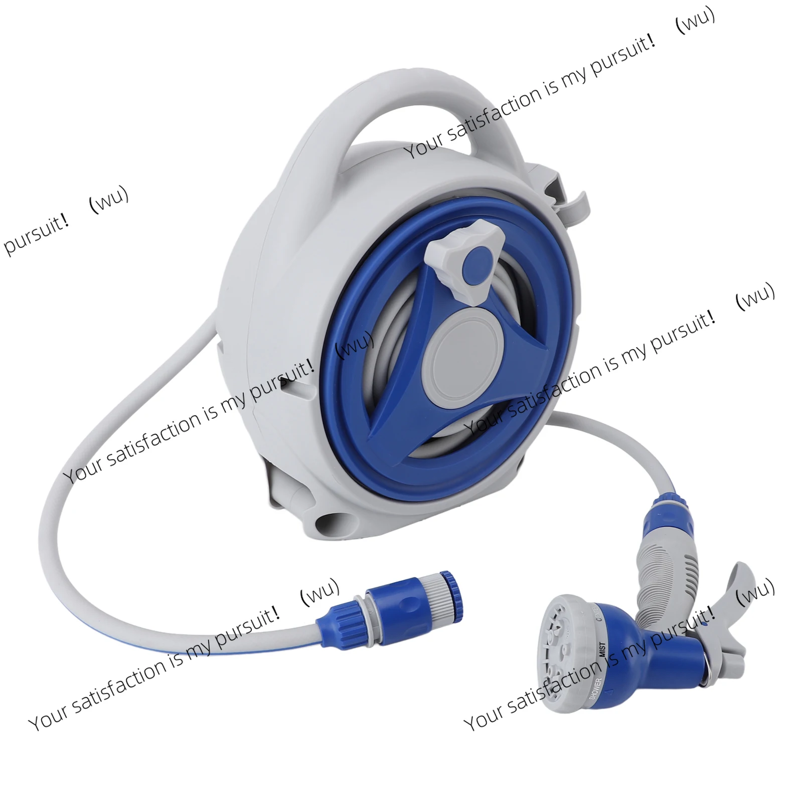 Hose reel with nozzle, handheld sun protection, with 15-meter water pipe nozzle, suitable for garden watering