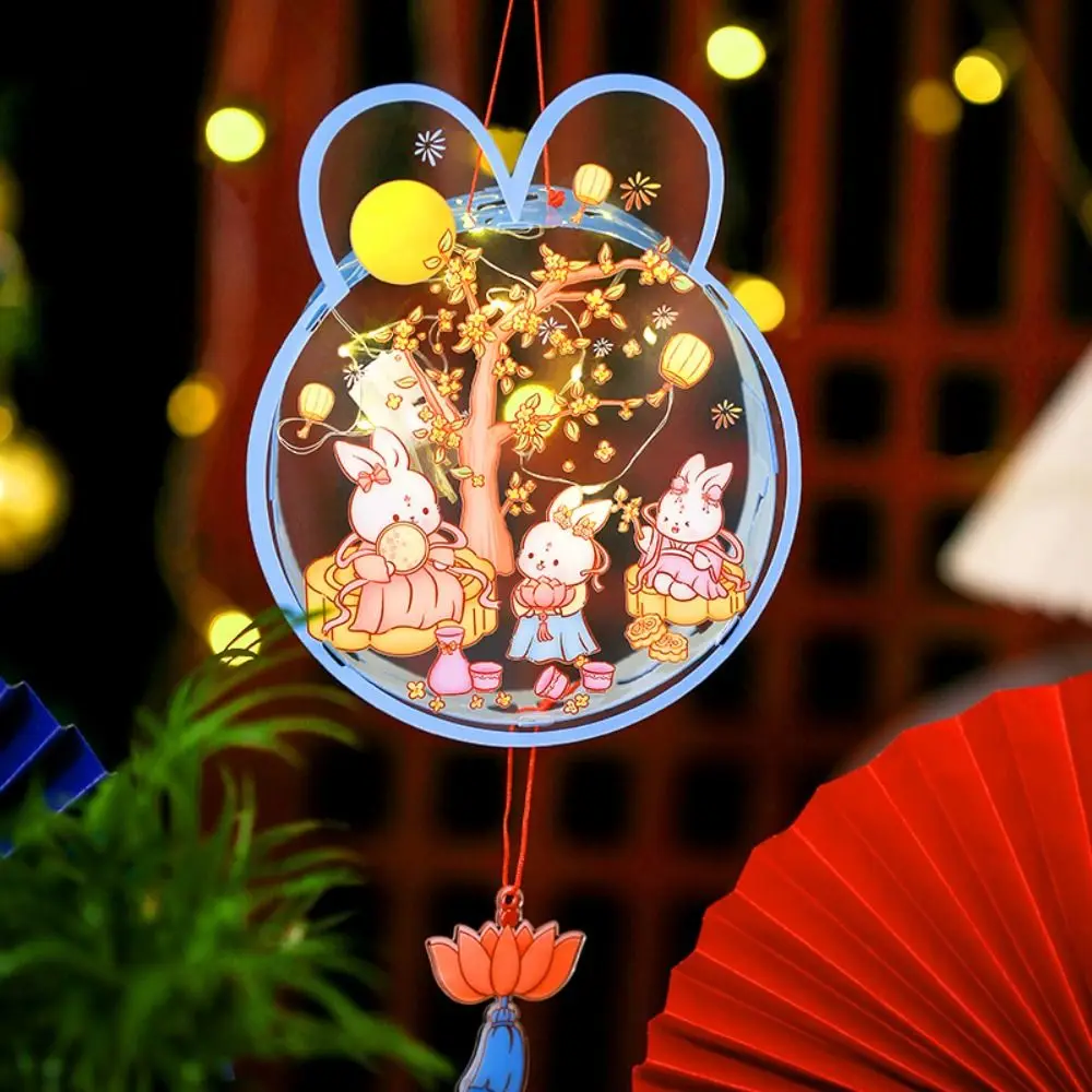 DIY Material Bag Mid-Autumn Festival Lantern DIY Glowing Handmade Handheld Rabbit Lantern Chinese Style Luminous