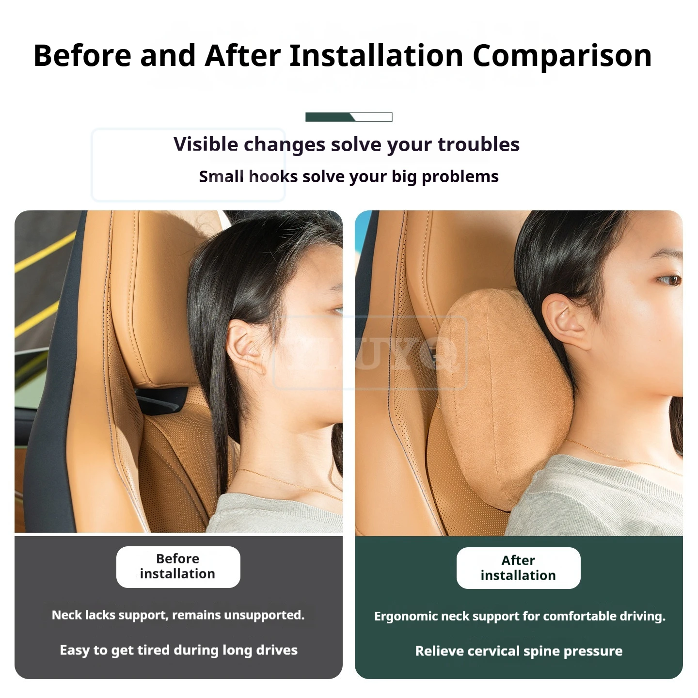 2026 Zeekr 001 Refresh Car Headrest, In-Car Neck Pillow, Suede, Dedicated Car Lumbar Support Car Accessory