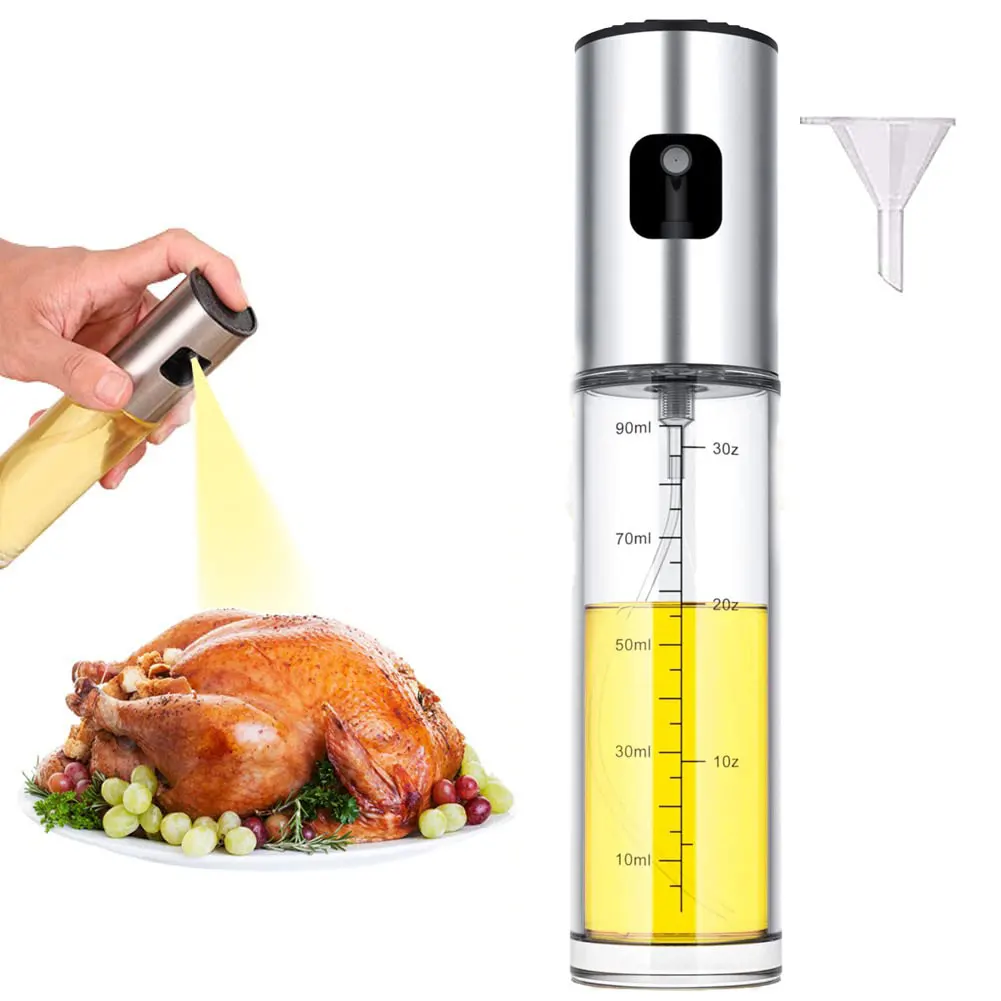

Olive Oil Dispenser Bottle 100ml Olive Oil Spray Mister Glass Bottle for Salad, BBQ, Baking, Roasting Kitchen Cooking Essentials
