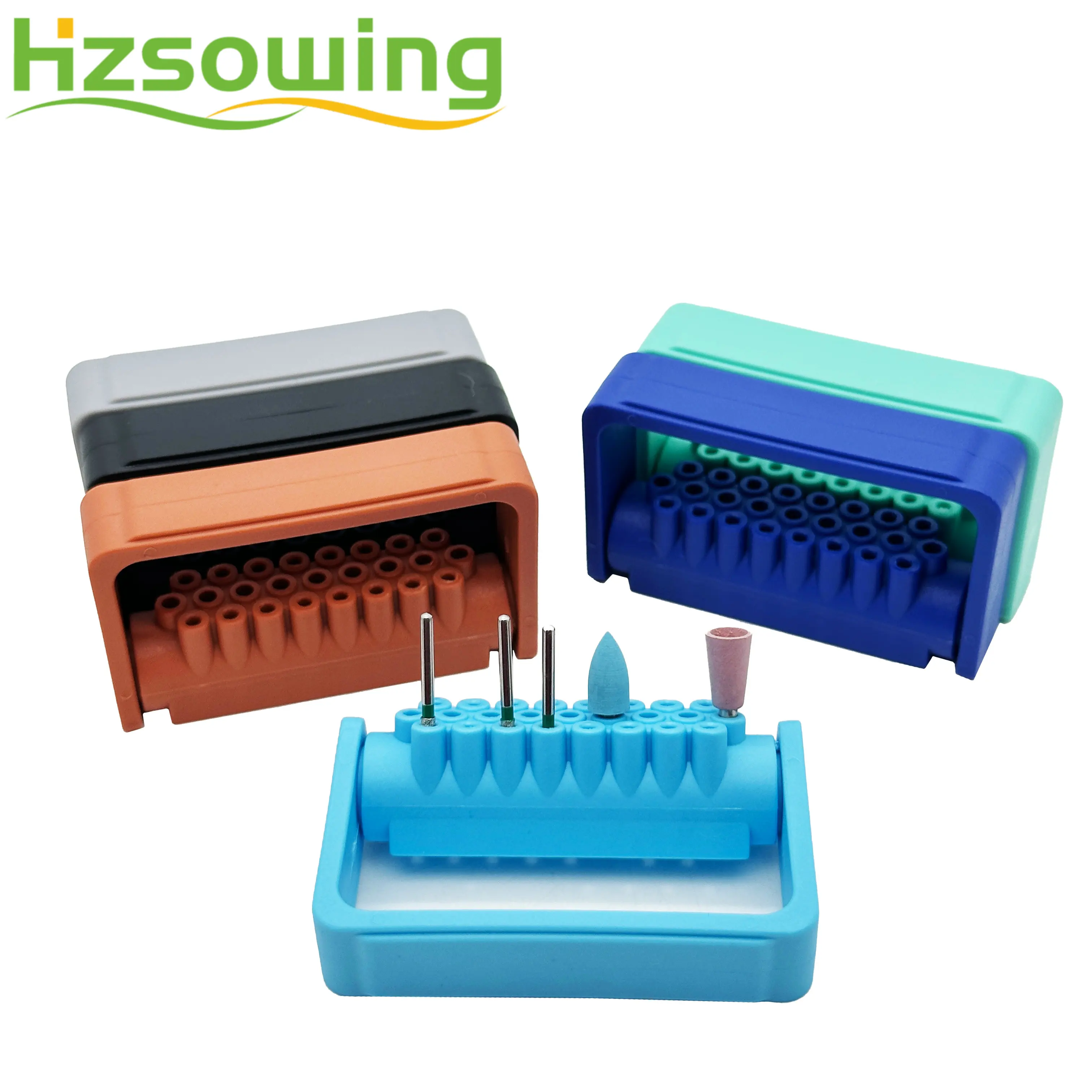 Dental 25 Holes Burs Holder Disinfection Block Plastic Sterilizer Holder For FG&RA Burs Organizer Autoclave Sterilizer