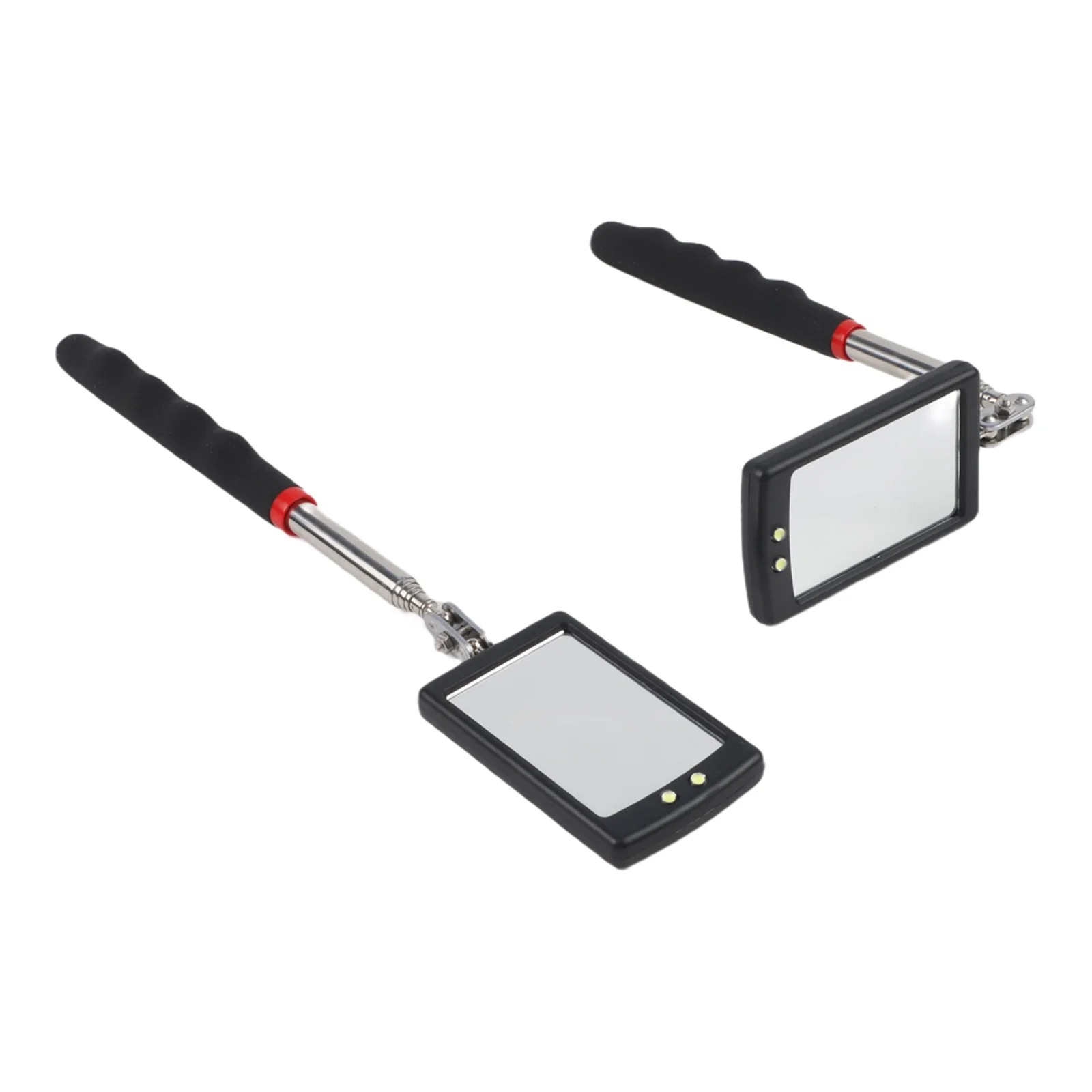 LED Lighted Telescoping Mirror 4 Pack Stainless Steel Frame Plastic Components Adjustable Length for Close Up Visual Tasks