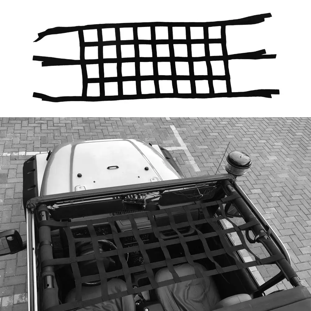 Cargo Net Rear And Top For Jeep Wrangler Jk Tj 1997-2018,Storage Roll Cage For Passengers Pets
