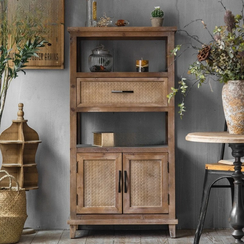 Retro and old dining side cabinets, homestay furniture, American rural decorative cabinets, photography props, porch cabinets