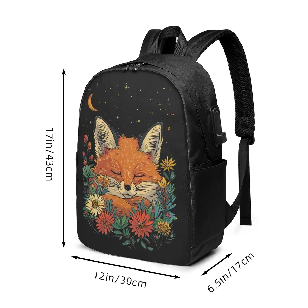 Cartoon Fox In The Grass Backpack Travel Notebook Bag Computer College Student School Bag Laptop Shoulder Bags for Men Women