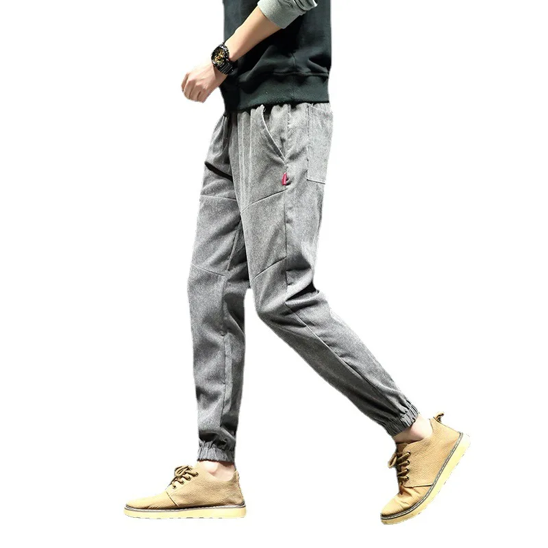 

New Retro Men's Trend Casual Leggings Sports Corduroy Trousers