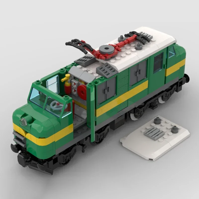 Set mainan Natal Set DIY hadiah blok Modular teknologi lokomotif Spanyol Vintage batu bata bangunan kereta kota Model Moc