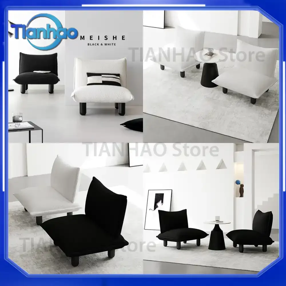 Mid-Century Nordic Style Single Armchair for Home Living Room Bedroom Cafe Guest House Decor Black Leisure Lounge Sofa