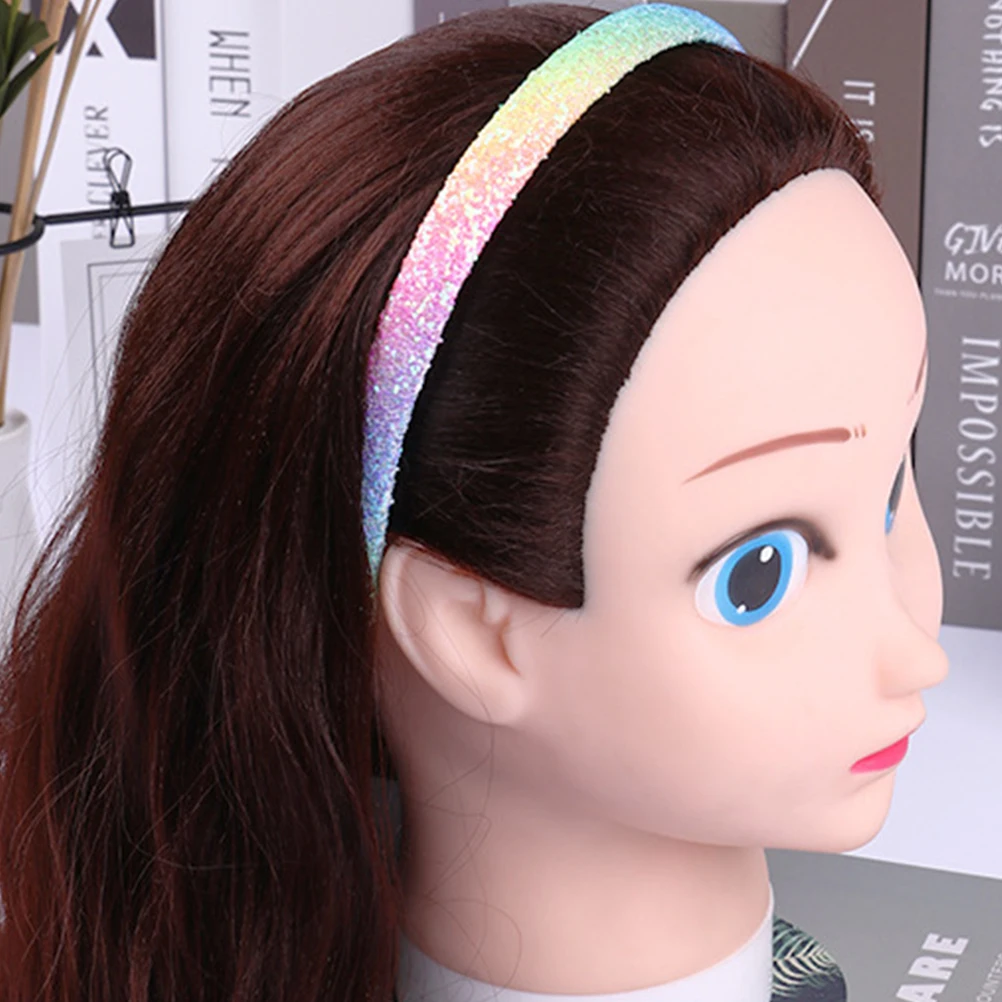 

4 Pcs Heart Star Headb s Rainbow Gradient Kids Girls Children Hair Accessories Party Sequin Shiny Toddler Ear Muffs