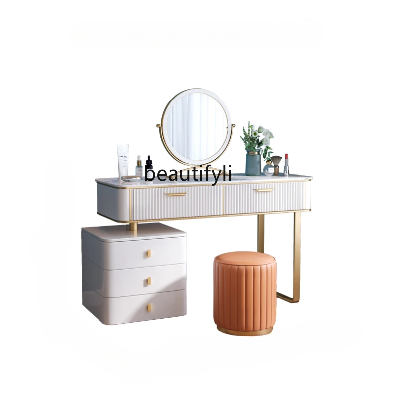 

Master Bedroom Post-Modern Italian Style Hong Kong Style Storage Integrated Makeup Table Light Luxury Dressing Table furniture