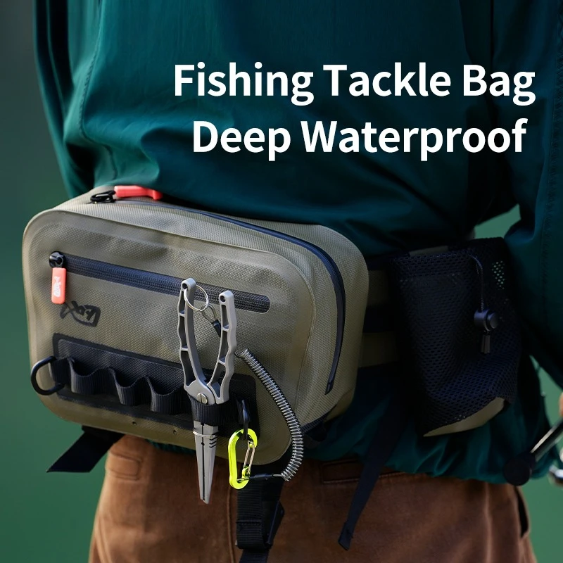 

2025 New Large Capacity Fishing Tackle Waterproof Bag Outdoor Waist Pack Capacity Crossbody Bag Fishing Lures Line Storage Box