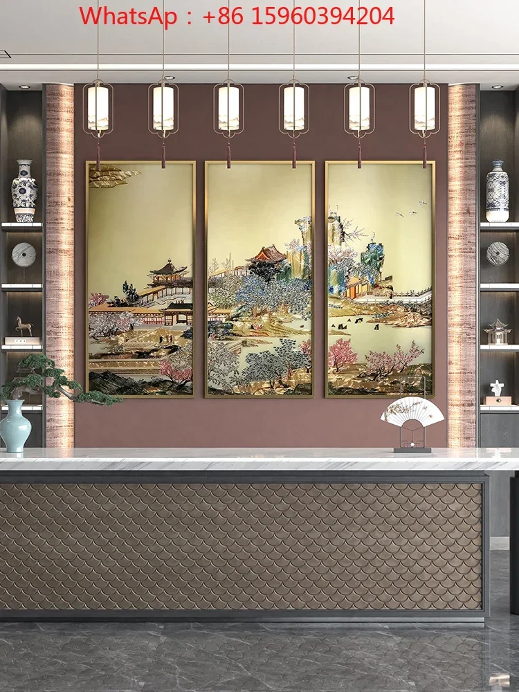 

Customized Shanghe famous painting Hotel Hall Landscape Chinese painting living Room Decoration sofa background Wall