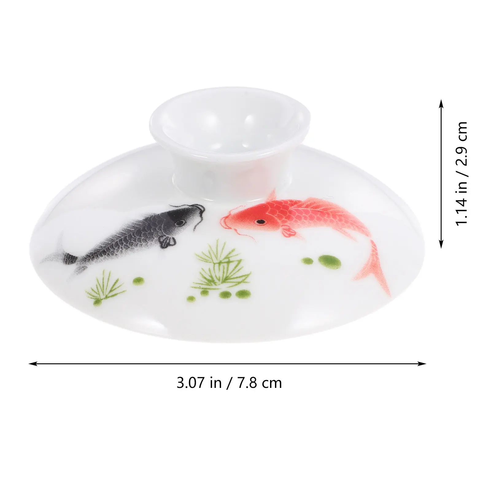 Blue-and-White Porcelain Tea Cup Lid Ceramic Replacement Cover Fine Texture Spill-Proof Dust-Proof Easy-Clean for Home Office
