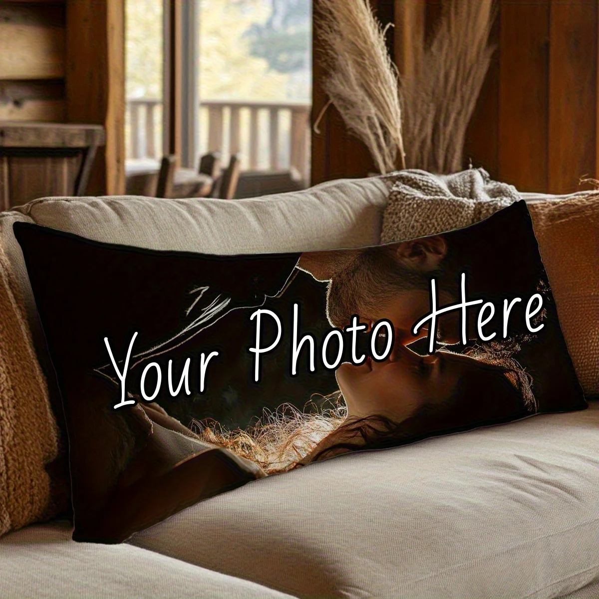 

Подушка для фото по индивидуальному заказу с персонализированным добавлением вашей фотографии, текста и дизайна, большой мягкий плюшевый костюм-подушка размером 20x54 дюйма.