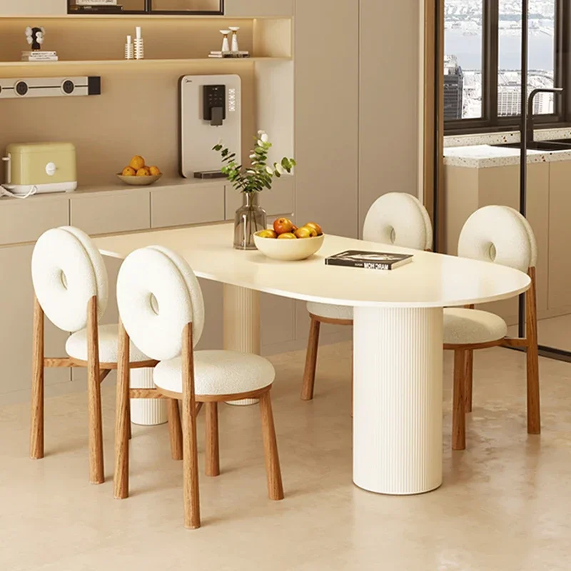 

Ceramic Dining Table Chairs Kitchen Restaurant Tables Dinning Sets Service Elegant Room Cafe Designer Esstisch Coffee Oval LT