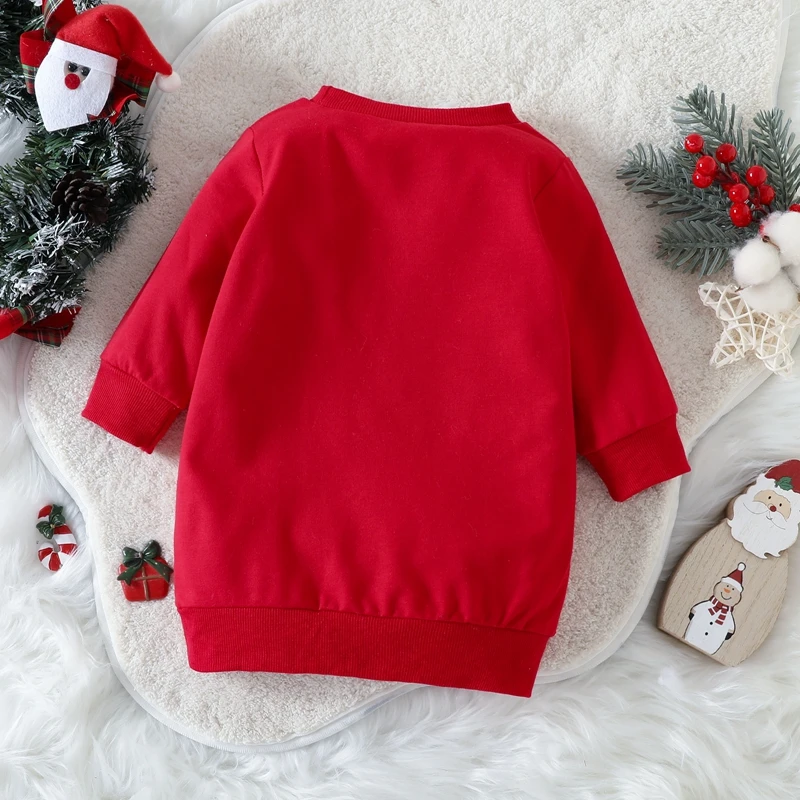 Festive Holiday Children s Crewneck Sweatshirt with Cute Reindeer Print Cozy Long Sleeve Pullover for Toddlers and Kids