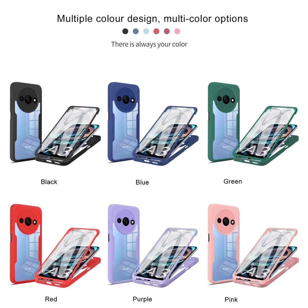 Dual protective cover full coverage protective case for Xiaomi Redmi A3 A2 A1 Redmi 13C Redmi 12 12C 11A Redmi 10C 10